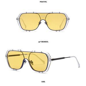 Windproof Sunglasses Large Frame Yellow Sunglasses